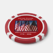 250ste Jubileum USA Patriottische Vlaggen Premium Poker Chips (Enkel)