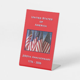 250ste Jubileum Verenigde Staten Patriottisch Reclamebord Met Voetstuk