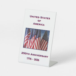250ste Jubileum Verenigde Staten Patriottisch Reclamebord Met Voetstuk