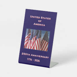 250ste Jubileum Verenigde Staten Patriottisch Reclamebord Met Voetstuk