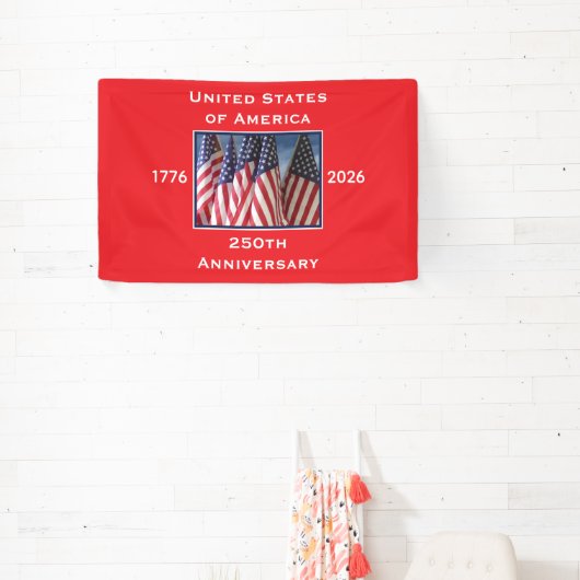 250ste Jubileum Verenigde Staten Patriottisch Spandoek (Insitu)