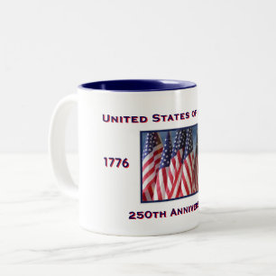 250ste Jubileum Verenigde Staten Patriottisch Tweekleurige Koffiemok