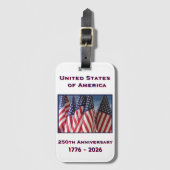 250ste Jubileum VS Patriottische Herdenking Bagagelabel (Voorkant (verticaal))