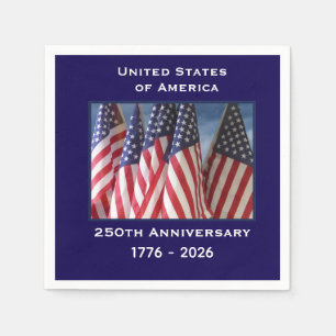 250ste Jubileum VS Patriottische Vlaggen Papier Servet