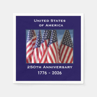 250ste Jubileum VS Patriottische Vlaggen Papier Servet