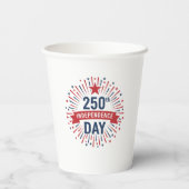 250ste Onafhankelijkheidsdag Papieren Bekers (Achterkant)