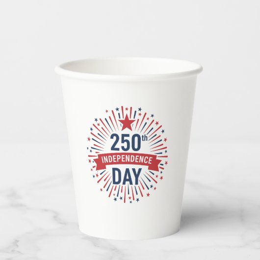 250ste Onafhankelijkheidsdag Papieren Bekers (Voorkant)