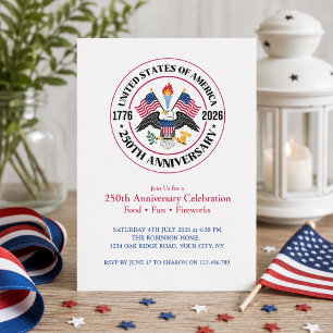 250ste Onafhankelijkheidsdag Patriottische Feest Kaart