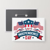 250ste Onafhankelijkheidsdag VS Vlaggen & Vuurwerk Button (Voorkant / Achterkant)
