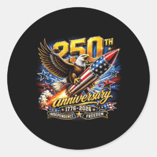 250ste verjaardag 1776 2026 4 juli patriottisch ronde sticker