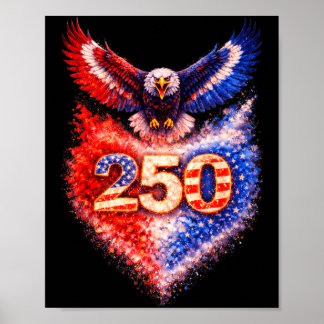 250ste verjaardag 1776-2026 Amerika Vlag 4 juli Poster