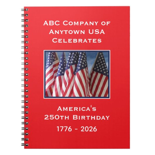 250ste verjaardag 1776 tot 2026 VS Amerika Notitieboek (Voorkant)