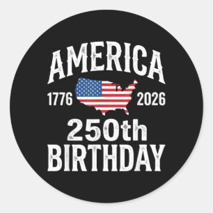 250ste verjaardag 250 jaar Amerikaans 1776 2026 VS Ronde Sticker