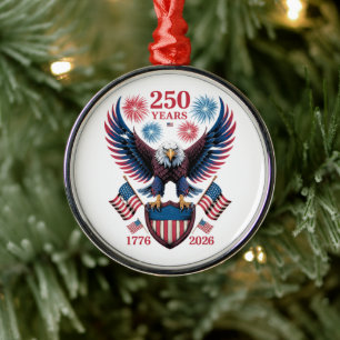 250ste verjaardag 250 jaar usa 1776 metalen ornament