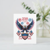 250ste verjaardag 250 jaar VS 1776 Briefkaart (Staand voorkant)