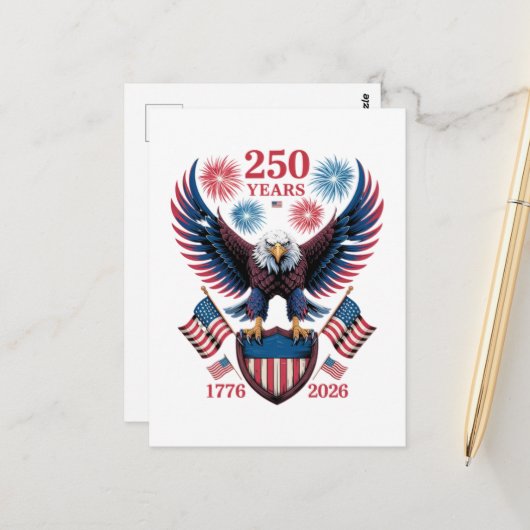 250ste verjaardag 250 jaar VS 1776 Briefkaart (Voorkant / Achterkant in situ)