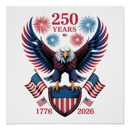 250ste verjaardag 250 jaar VS 1776 Perfect Poster (Voorkant)