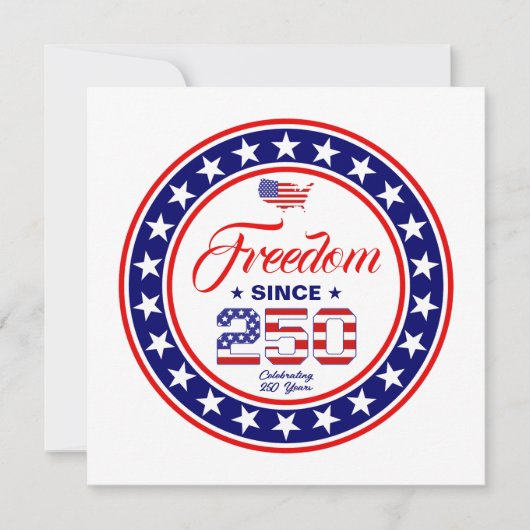 250ste verjaardag 4 juli Amerikaanse vlag Kaart (Voorkant)