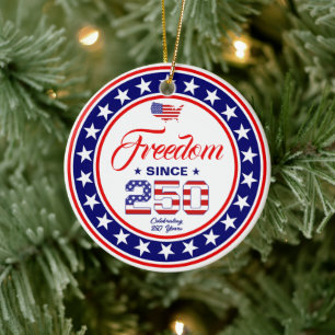 250ste verjaardag 4 juli Amerikaanse vlag Keramisch Ornament