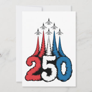 250ste verjaardag 4 juli Jet Patriottisch   Bedankkaart