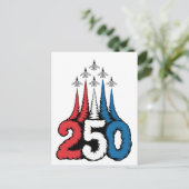 250ste verjaardag 4 juli Jet Patriottisch Briefkaart (Staand voorkant)