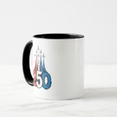 250ste verjaardag 4 juli Jet Patriottisch Mok (Voorkant links)