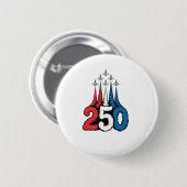 250ste verjaardag 4 juli Jet Patriottisch Ronde Button 5,7 Cm (Voorkant /achterkant)