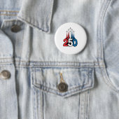 250ste verjaardag 4 juli Jet Patriottisch Ronde Button 5,7 Cm (In situ)