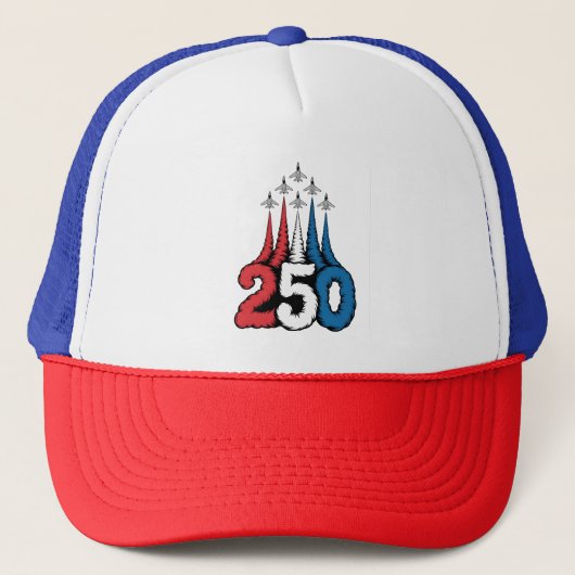 250ste verjaardag 4 juli Jet Patriottisch Trucker Pet (Voorkant)