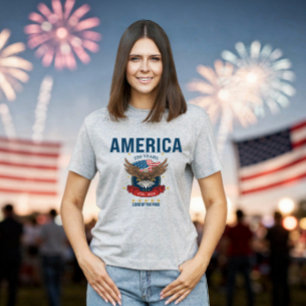 250ste Verjaardag Adelaar Rood Wit Blauw Amerika T-shirt