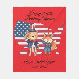 250ste verjaardag Amerika fleece deken