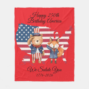 250ste verjaardag Amerika fleece deken