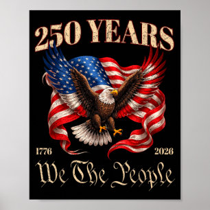 250ste verjaardag Amerika vlag 250 jaar 4de van Poster
