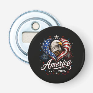 250ste verjaardag Amerika Vlag Adelaar 250 Jaar Button Flesopener