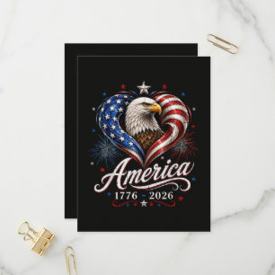 250ste verjaardag Amerika Vlag Adelaar 250 Jaar Uitnodiging Briefkaart