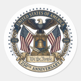 250ste Verjaardag Amerikaanse Adelaar Ronde Sticker