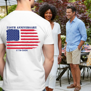 250ste verjaardag Amerikaanse vlag Jetjager vliegt T-shirt
