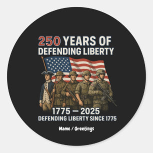 250ste verjaardag Amerikaanse vlag parade Ronde Sticker