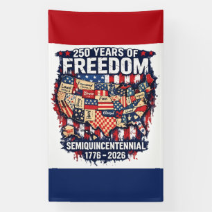 250ste Verjaardag Patriotisch VS-ontwerp Spandoek