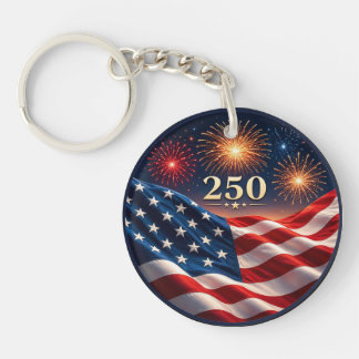 250ste Verjaardag Patriotische Vuurwerk Vlaggenfee Sleutelhanger