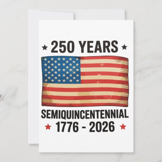 250ste verjaardag Patriottische 4 juli Semiquince Bedankkaart (Voorkant)