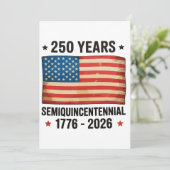 250ste verjaardag Patriottische 4 juli Semiquince Bedankkaart (Staand voorkant)