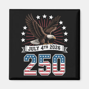 250ste Verjaardag Patriottische 4de Juli 1776 2026 Magneet
