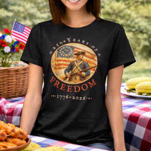 250ste verjaardag Revolutionaire Soldaat Vrijheid T-shirt