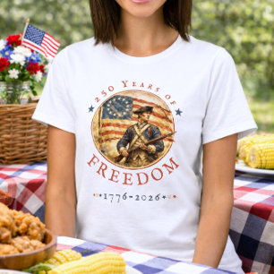 250ste Verjaardag Revolutionaire Soldaat Vrijheid T-shirt