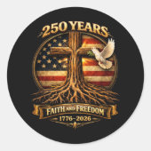 250ste verjaardag ronde sticker (Voorkant)