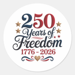 250ste verjaardag ronde sticker