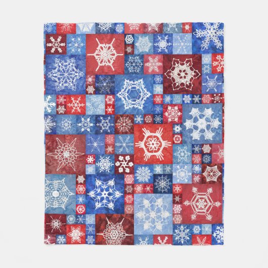 250ste Verjaardag Sneeuwvlok Collage Fleece Deken (Voorkant)