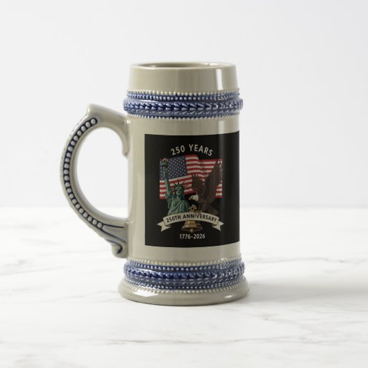 250ste Verjaardag Standbeeld Liberty Eagle Vlag Bierpul (Links)