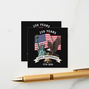 250ste Verjaardag Standbeeld Liberty Eagle Vlag Informatiekaartje
